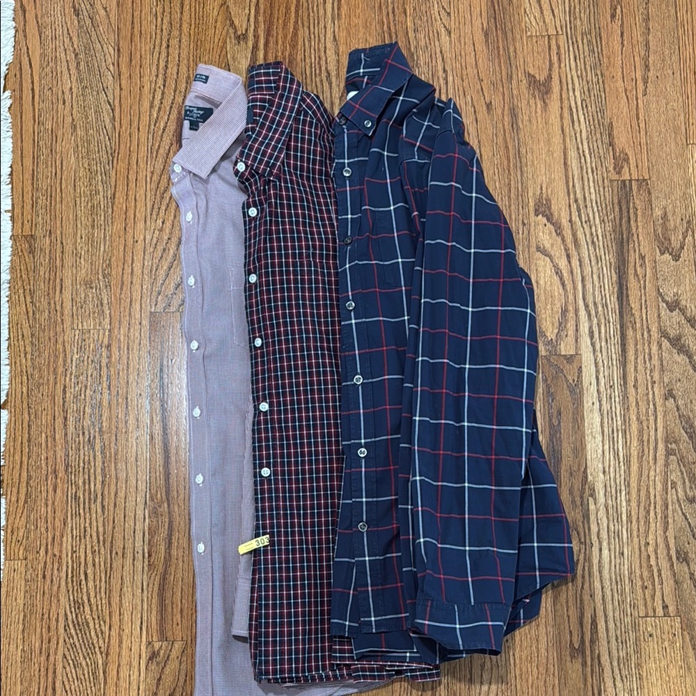 Men's Multi-Color Plaid Shirt Set of 3- JCrew and Gap Size L